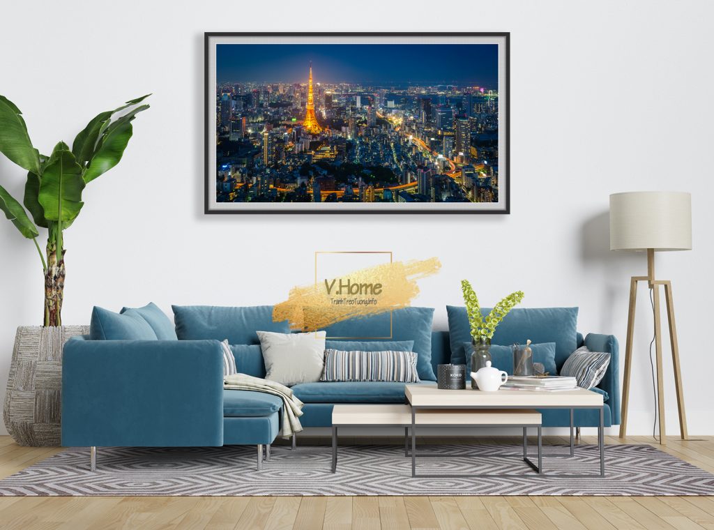 Tranh thành phố Paris hoa lệ về đêm - VHome art Tranh thành phố Paris hoa lệ về đêm - VHome art