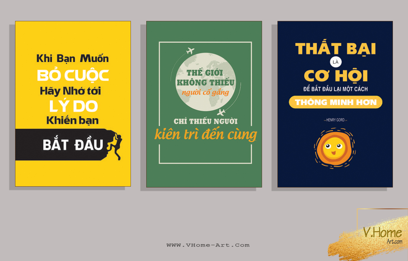 Tranh tạo động lực treo công ty kiên trì đến cùng - VHome art Tranh tạo động lực treo công ty kiên trì đến cùng - VHome art