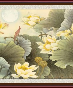 tranh sơn dầu hoa lá