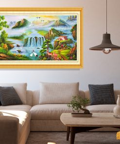 Tranh phong cảnh thiên nhiên đẹp nhẹ nhàng 3 tranh sơn dầu làng quê