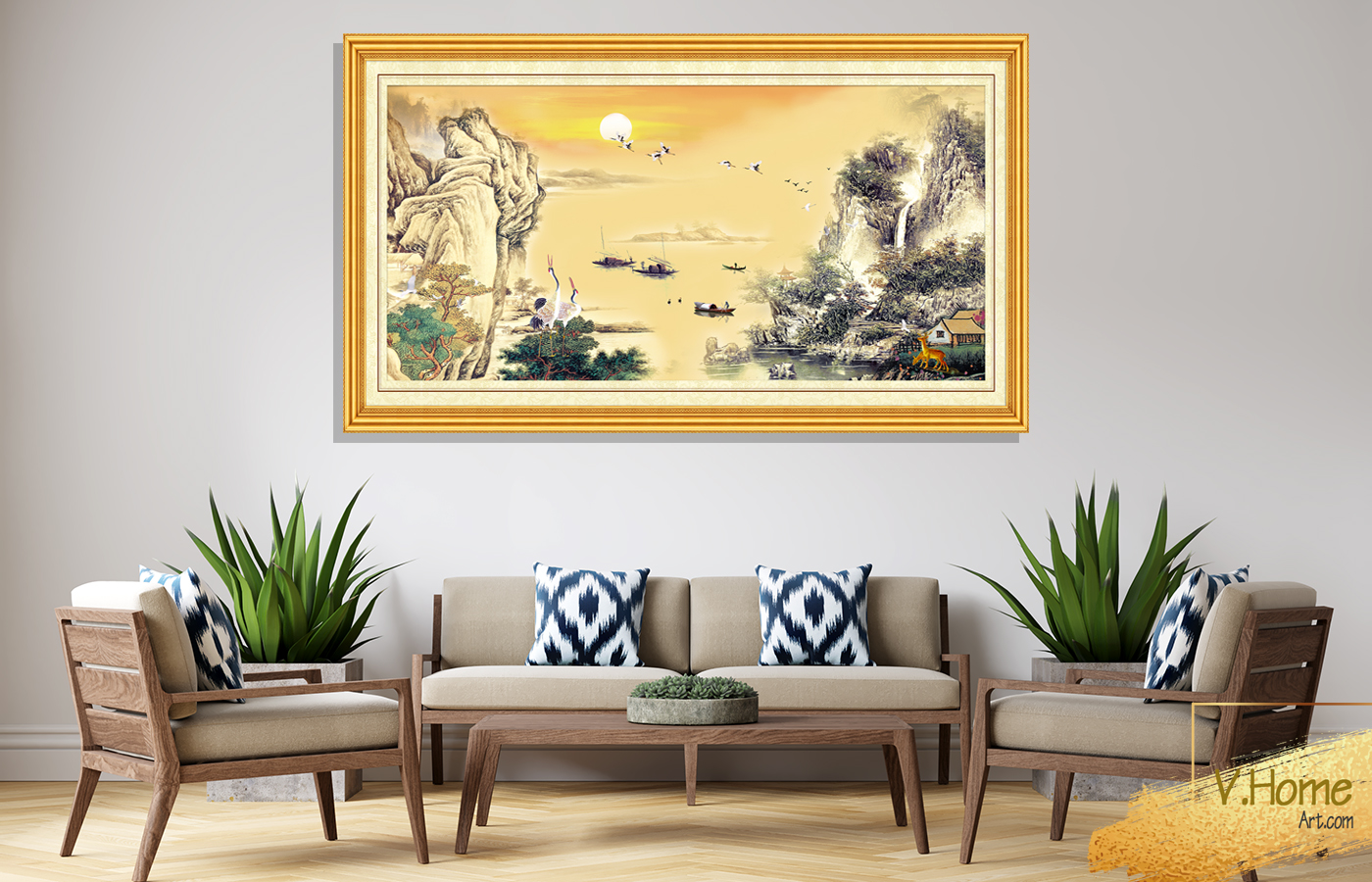Tranh phong cảnh thủy mạc yên bình - VHome art