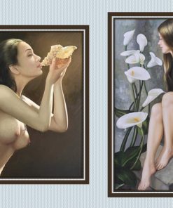 tranh ve son dau nude nghe thuat