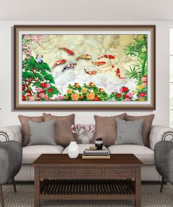 Quần ngư hội tụ hoa mẫu đơn