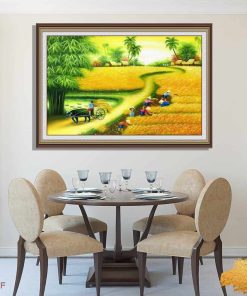 tranh gặt lúa