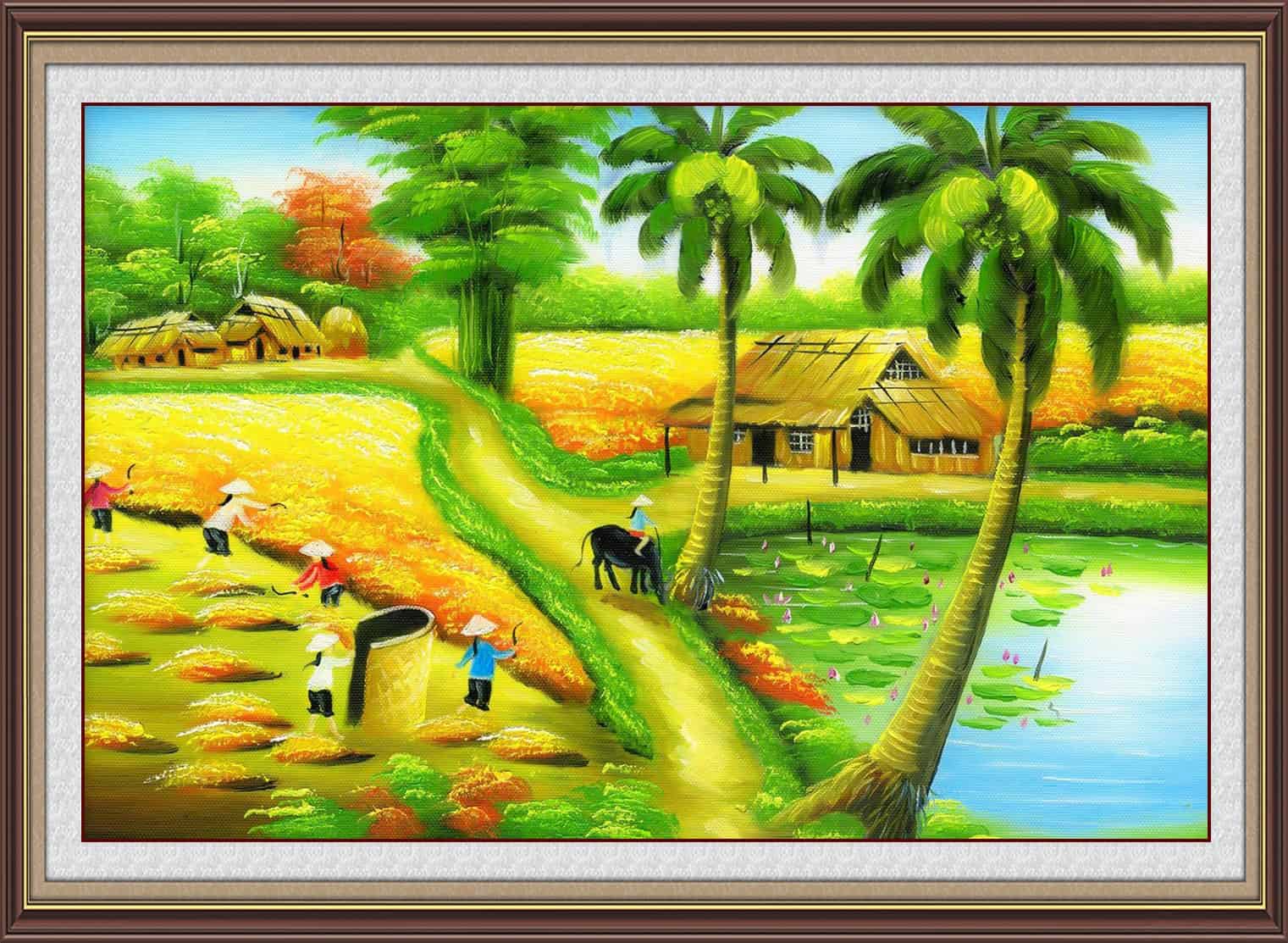 Tranh phong cảnh làng quê Việt Nam - VHome Art