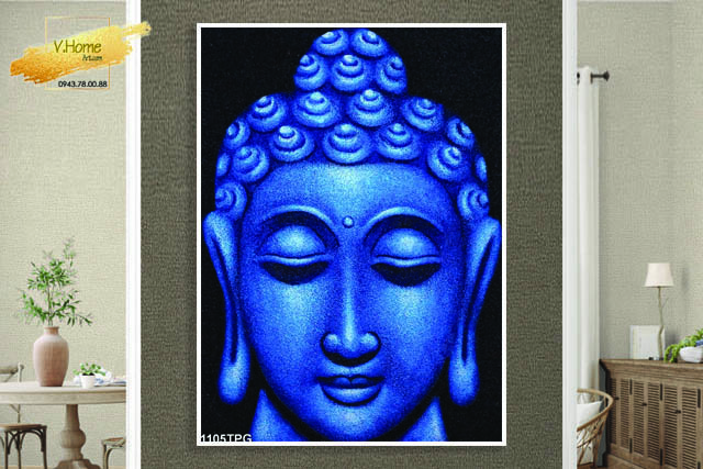 Tranh Phật đẹp màu thiên thanh - VHome Art