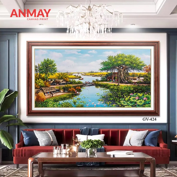 Tranh canvas trang trí nội thất phòng khách, phòng ngủ sang trọng 3 Bộ tranh canvas phòng ngủ tông pastel thư giãn