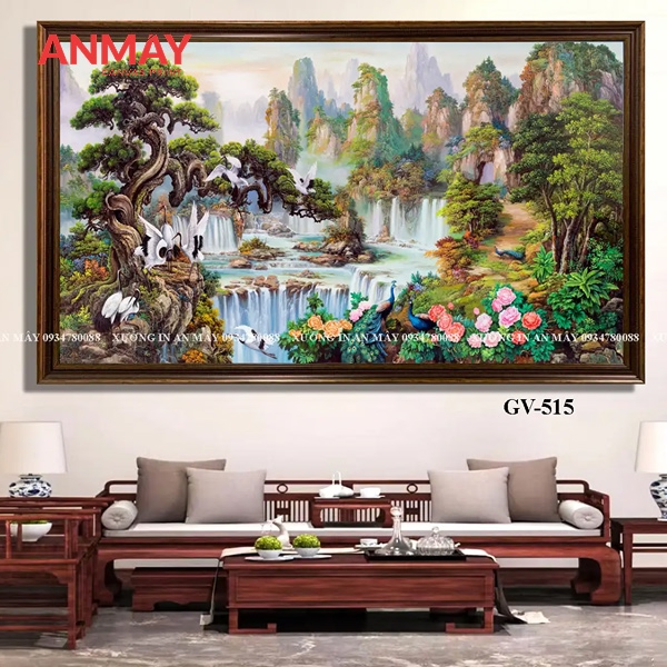 Tranh canvas treo tường cầu thang | Điểm nhấn cho mỗi bước chân 5 Tranh canvas sợi dày giữ màu lâu, khung gỗ chắc chắn.