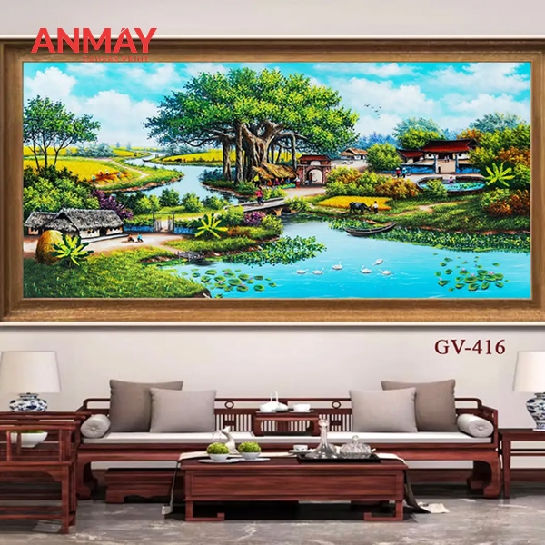 Mua tranh canvas treo tường cầu thang giúp nhà thêm sang trọng 2 Bộ tranh canvas nghệ thuật hiện đại