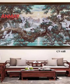 Tranh sơn dầu tùng hạc An Mây Decor uy tín chất lượng